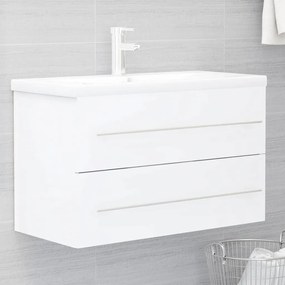 Mobile Lavabo Bianco 80x38,5x48 Cm İn Legno Multistrato /