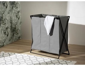 WENKO 71297800 - Cesto porta biancheria TRIO 69x76 cm grigio/nero