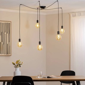 Nowodvorski Lighting Lampada a sospensione Spider in nero, 5 luci