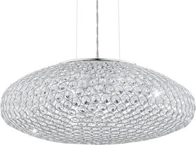 Lampadario Neoclassico Clemente grigio paralume cromo 3x E27 Ø54cm EGLO