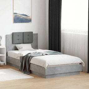 Giroletto testiera grigio cemento 90x200 cm legno multistrato