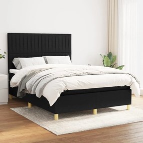 Giroletto A Molle Con Materasso Nero 140x190 Cm İn Tessuto /