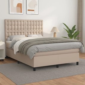 Giroletto A Molle Con Materasso Cappuccino 140x190cm Similpelle /