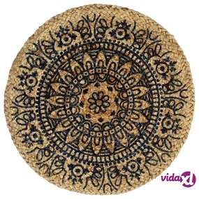 vidaXL Tovagliette 6 pz Blu Scuro 38 cm Rotonde in Juta