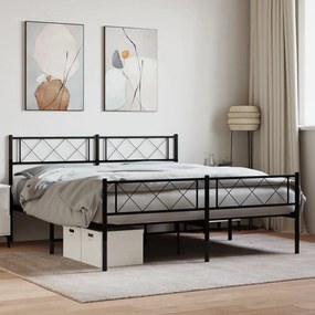 Giroletto Senza Materaso Con Pediera İn Metallo Nero 160x200 Cm /