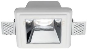 Gfa641- faretto in gesso finitura cromo da incasso 1 luce attacco g...