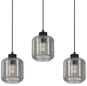 Lampadario a sospensione con filo SOMBRA 3xE27/60W/230V grigio