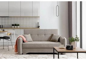 Divano beige allungabile/con contenitore e rivestimento in ciniglia 155 cm Laine – ELTAP