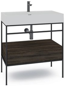 Mobile bagno con lavabo L 60 x H 89 x P 45.5 cm nero per vasca centrale Outline
