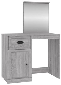 Toeletta specchio grigio sonoma 90x50x132,5cm legno multistrato