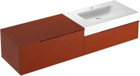 Mobile bagno sospeso con lavabo L 170 x H 36 x P 51 cm rosso siena per vasca a destra Ginevra