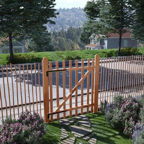 Cancello Singolo Recinzione Legno Nocciolo Impregnato 100x120cm /