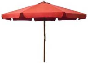 Ombrellone da Esterni con Palo in Legno 330 cm Terracotta