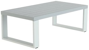 Tavolino Athena NATERIAL in alluminio con piano in alluminio bianco e grigio / argento 68.5x130cm
