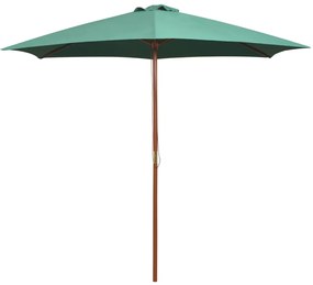Ombrellone 270x270 Cm Con Palo İn Legno Verde /