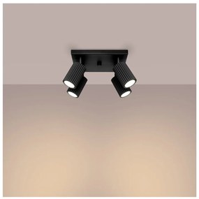 Faretto nero in metallo ø 6,5 cm Gleam – Sollux