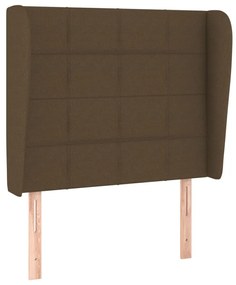 Testiera ad orecchio marrone scuro 103x23x118/128 cm in tessuto