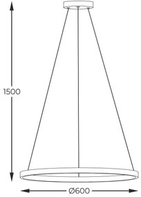 Zuma Line PEN89424-60BK - Lampadario LED a sospensione con filo HORIK LED/32W/230V 3000/4000/6000K