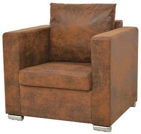 Divani set 3 pz in pelle scamosciata artificiale