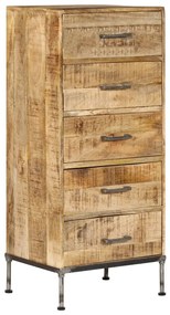 Cassettiera 45x35x106 cm in legno massello di mango