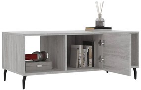 Tavolino da salotto grigio sonoma 102x50x40cm legno multistrato