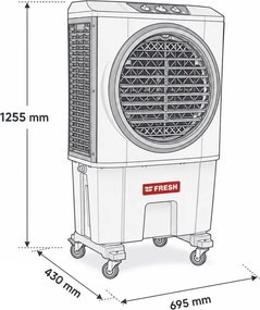 Raffrescatore evaporativo portatile ad acqua 60 litri Fresh