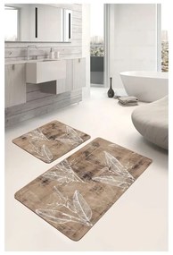 Set di tappetini per il bagno marroni in velluto 2 pz 60x100 cm – Mila Home