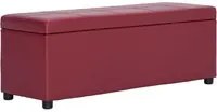 Panca con Vano Portaoggetti 116 cm Rosso Vino in Similpelle 281313