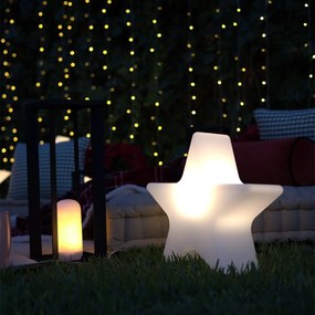 Lampada da terra natalizia bianca 45 cm con LED RGBW solare ricaricabile - Nova