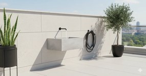 Lavello da Giardino Senza Rubinetto in Cemento Granulato di Marmo Madrid Grigio...