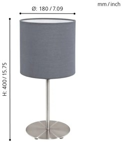 Eglo 31596 - Lampada da tavolo  PASTERI 1xE27/60W/230V