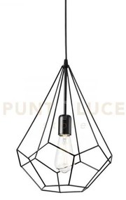 Ampolla lampadario a sospensione in metallo nero 1 luce attacco e27...