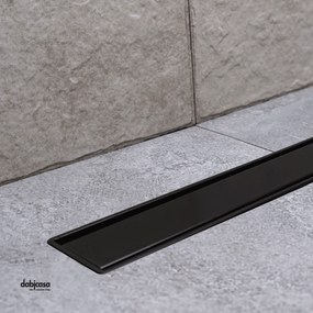 Canalina Di Scarico a Pavimento Piastrellabile 65 Cm "Primo Compact Line" Nero