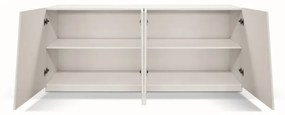 Credenza GORGONA in legno, finitura in bianco frassinato, 180&#215;50 cm