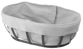 Cestino per il pane nero e grigio con fodera in tessuto , 16 x 25 cm - Hendi