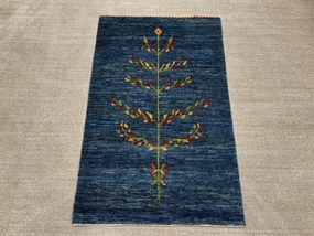 Gabbeh Tappeto 130x80 Blu (Iran) Annodato A Mano