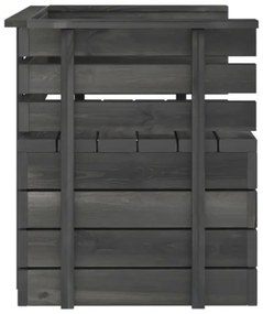 Set Divani da Giardino su Pallet 6 pz Legno Pino Grigio Scuro