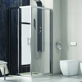 Kamalu - Box doccia angolare 80x70 cristallo 6mm anticalcare KF1000