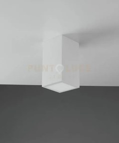 Plafoniera living bianca 1 luce attacco e14 11x11x20cm in gesso ver...