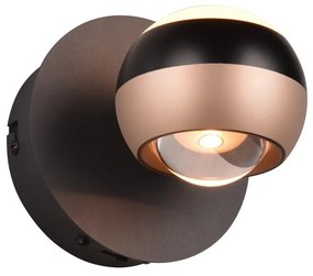 Lampada da parete a LED ø 10 cm in colore nero-rame Orbit - Trio Select