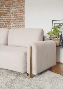 Divano beige allungabile/con contenitore e rivestimento in velluto a coste 244 cm Arcadova – ELTAP