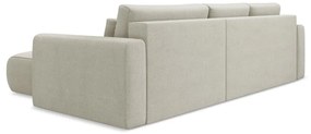 Divano angolare beige allungabile/con contenitore (con penisola a destra/con chaise lounge) Kapua – Makamii