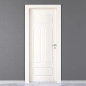 Porta interna a battente Coconut Groove in MDF colore bianco, L 70 x H 210 cm, apertura a sinistra