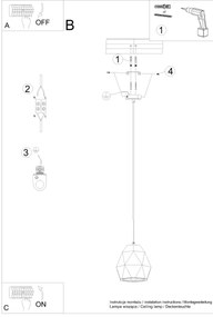 Sollux SL.1251 - Lampadario a sospensione con filo MINT 1xE27/15W/230V ceramiche