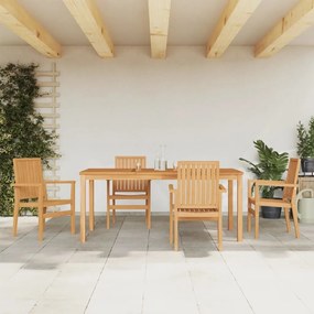 Set Da Pranzo Per Giardino 5 Pz İn Legno Massello Di Teak /