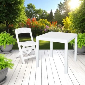 Sedia da esterno richiudibile in polipropilene Bianco NUVIRA