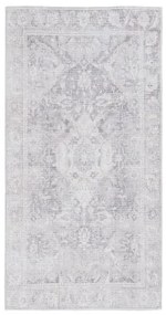 Tappeto 80 x 150 cm Grigio Poliestere Cotone