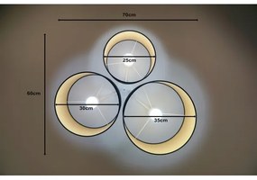 Duolla - Plafoniera ROLLER TRIO 3xE27/60W/230V nero/oro