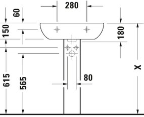 Duravit 23106000002 - Lavabo sospeso D-CODE 60x46 cm ceramica/bianco lucido