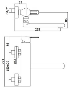 Paffoni ringo rin161 miscelatore lavello a parete con canna dritta 20 cm orientabile cromo